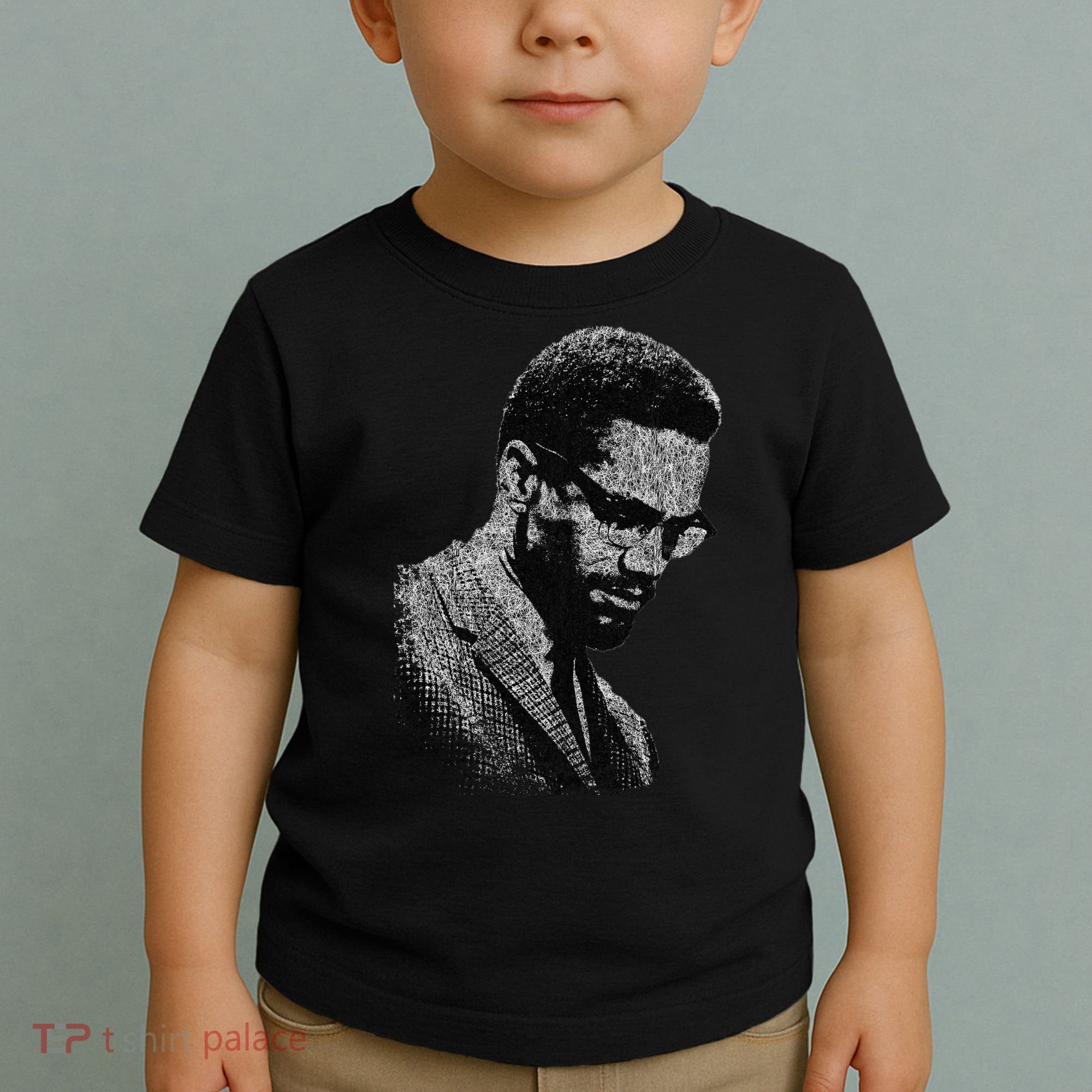 Malcolm X Black And White Portrait Toddler T-Shirt