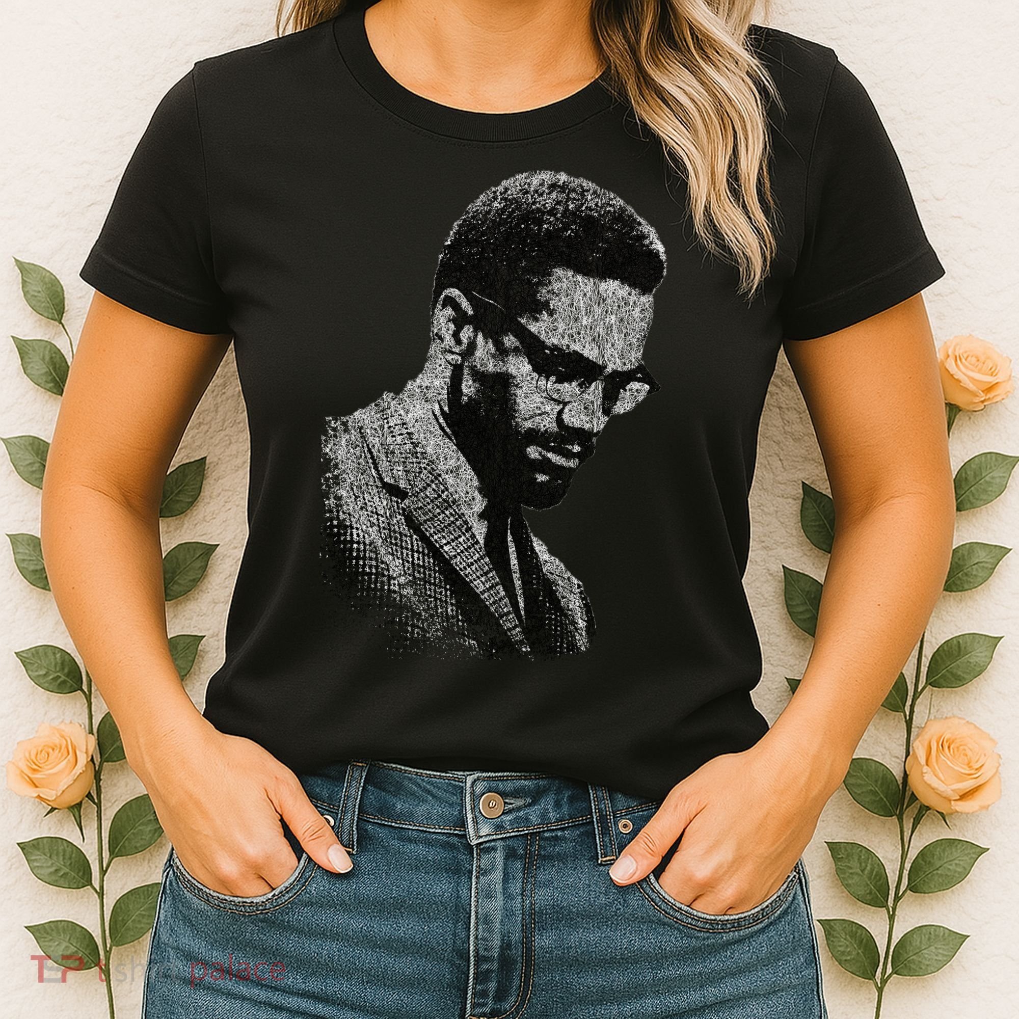 Malcolm X Black And White Portrait Women's T-Shirt