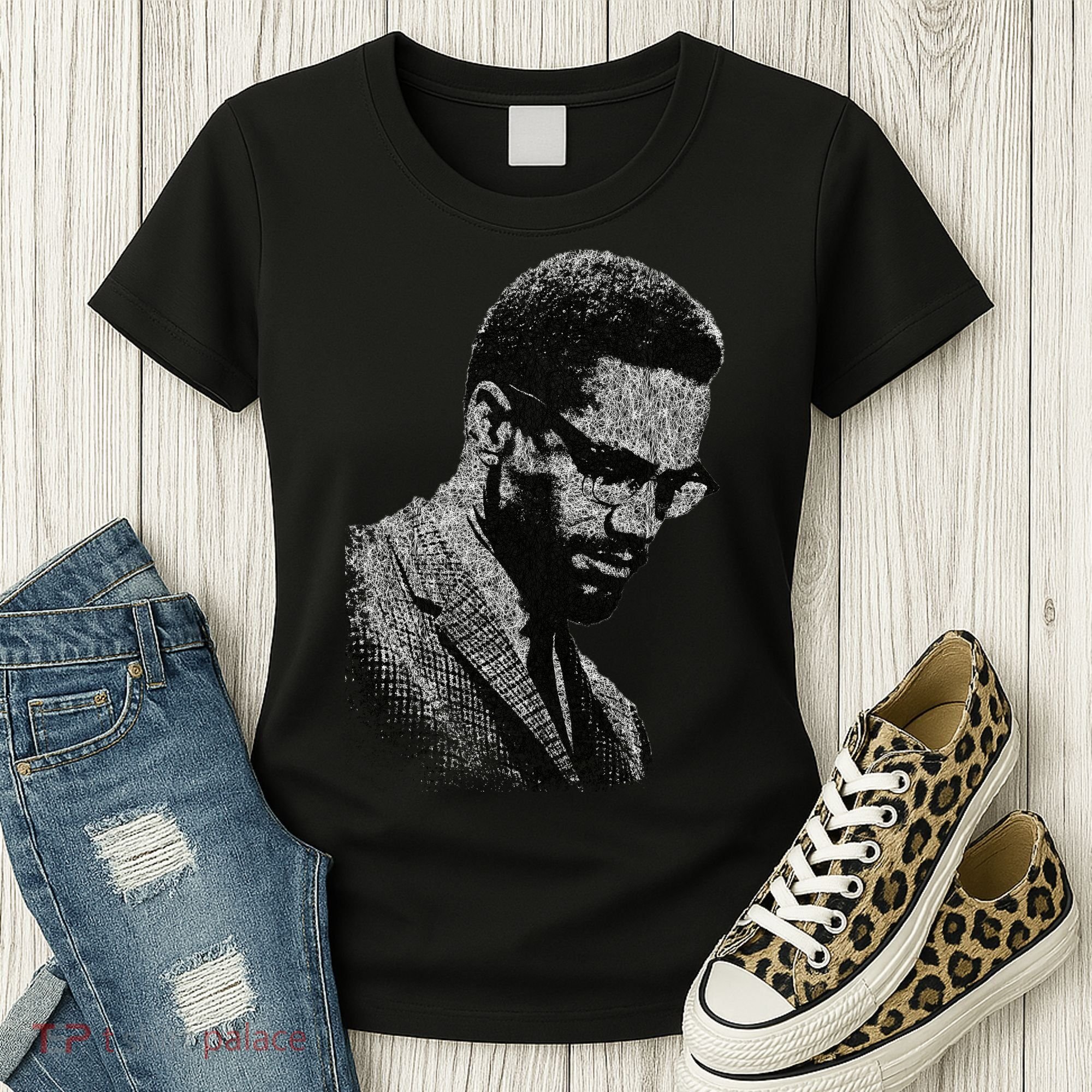 Malcolm X Black And White Portrait Women's T-Shirt