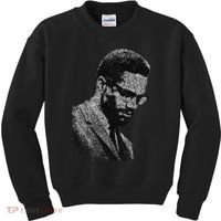 Malcolm X Black And White Portrait Kids Sweatshirt thumb 0