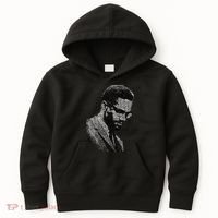 Malcolm X Black And White Portrait Kids Hoodie thumb 0