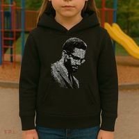 Malcolm X Black And White Portrait Kids Hoodie thumb 3