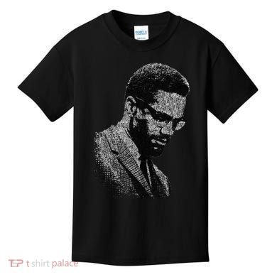 Malcolm X Black And White Portrait Kids T-Shirt