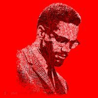 Malcolm X Black And White Portrait Santa Hat thumb 1