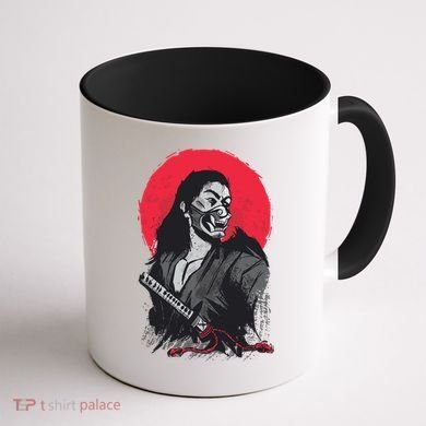 Male Japanese Warrior Coffee Mug back
