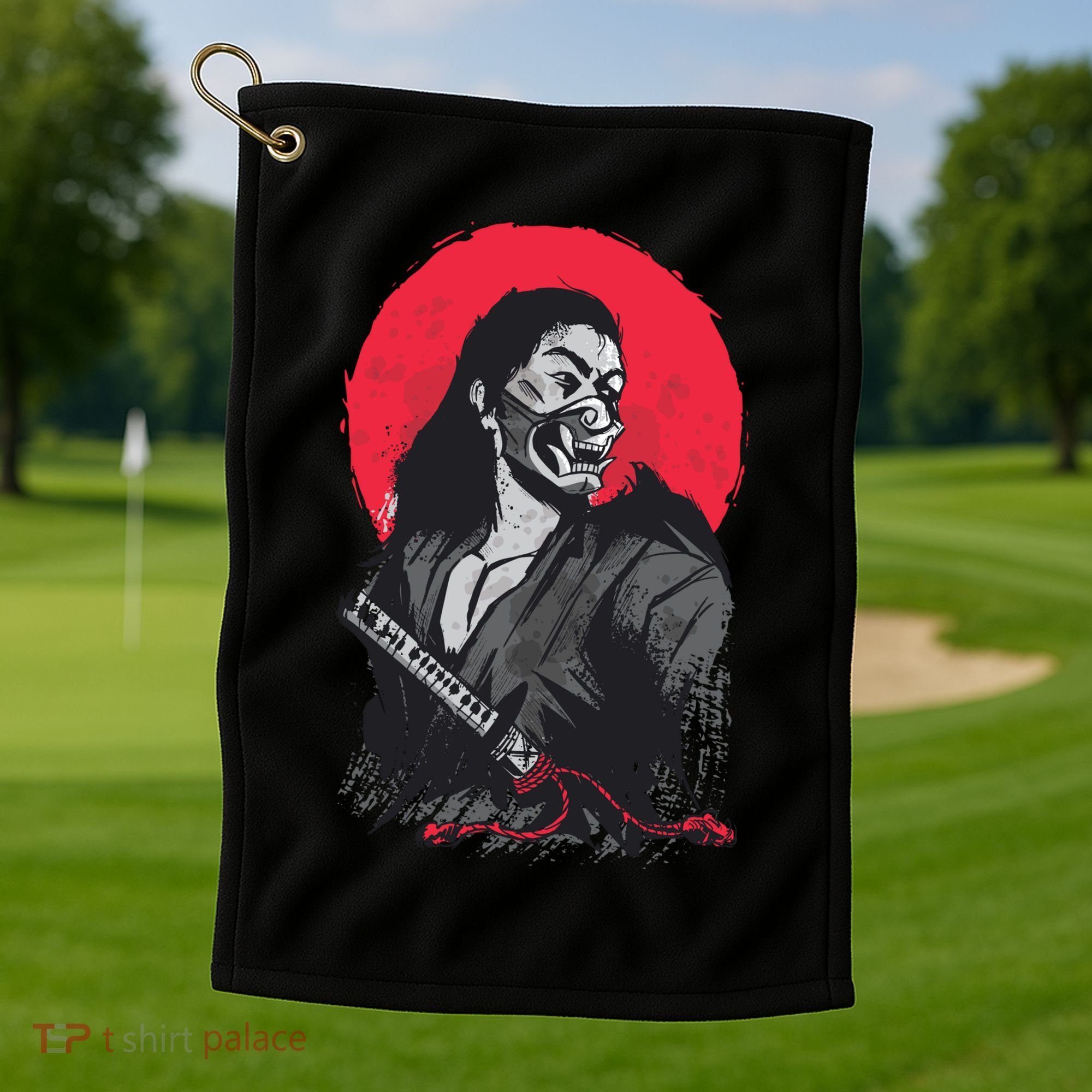 Male Japanese Warrior Golf Towel