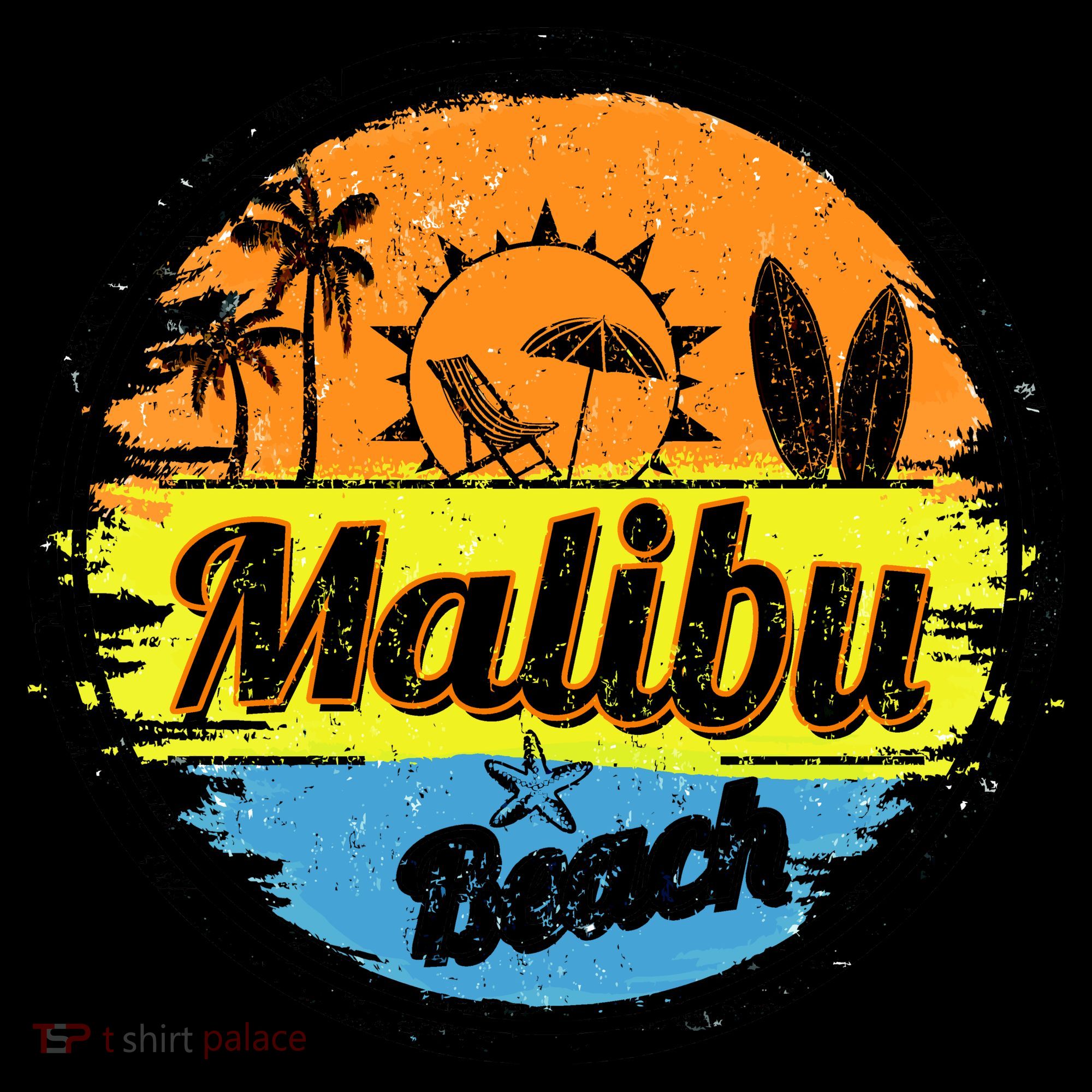 Malibu Beach Retro Circle Coaster