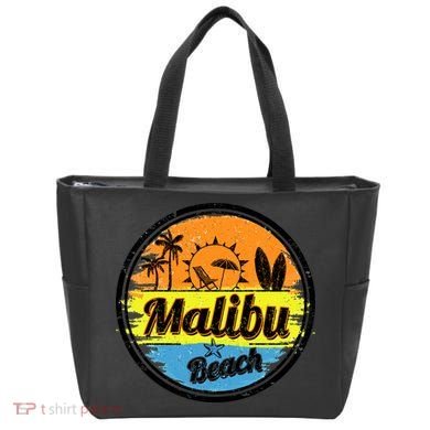 Malibu Beach Retro Circle Tote Bag