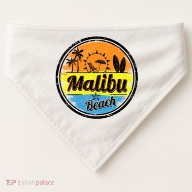 Malibu Beach Retro Circle USA-Made Doggie Bandana
