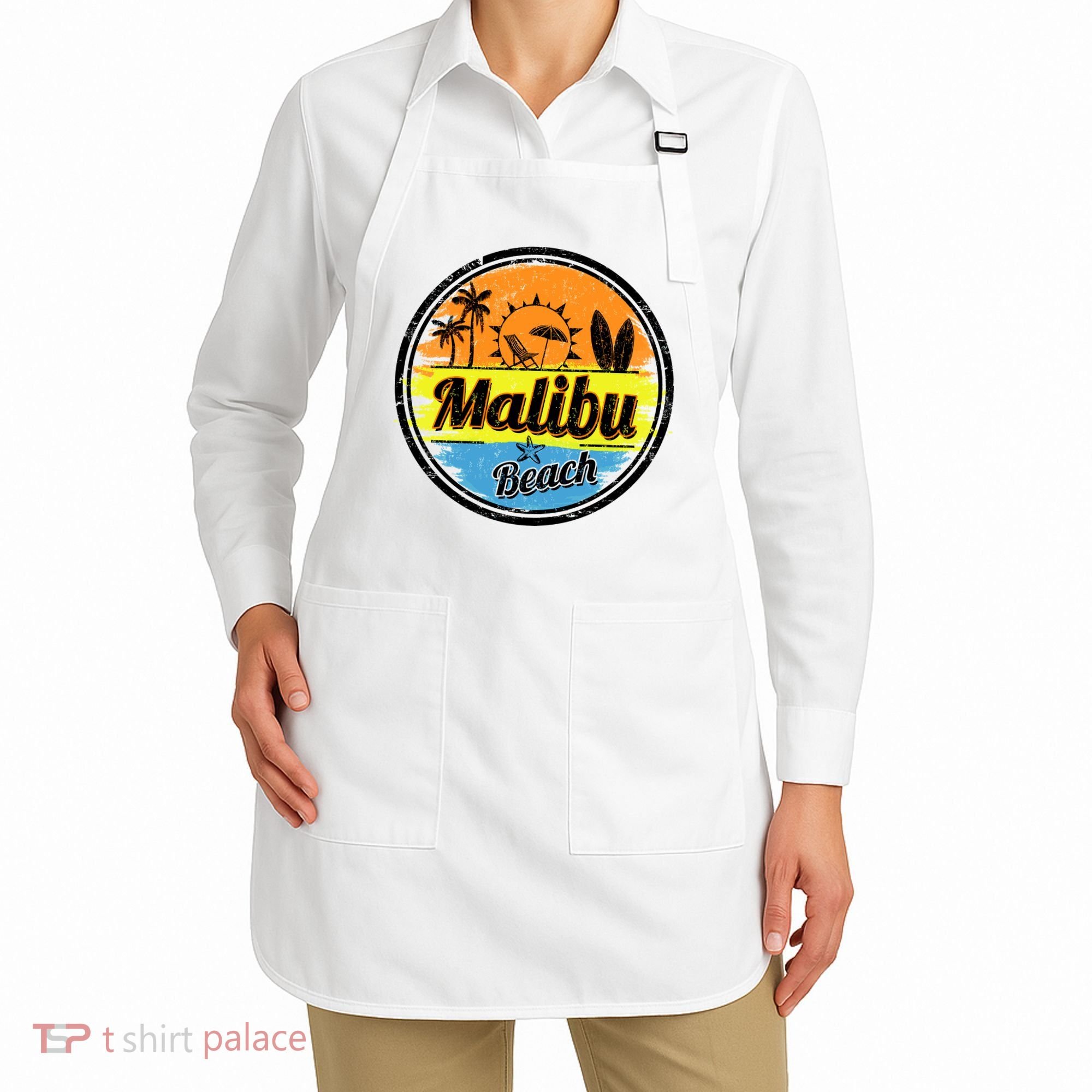 Malibu Beach Retro Circle Apron