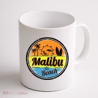 Malibu Beach Retro Circle Coffee Mug thumb 1
