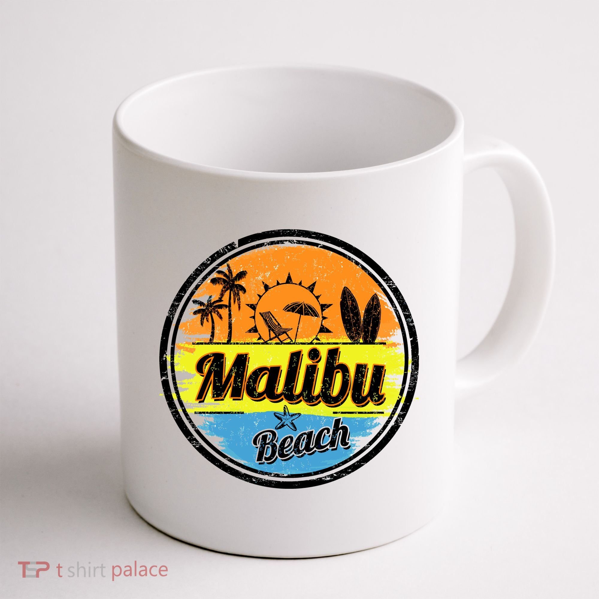 Malibu Beach Retro Circle Coffee Mug