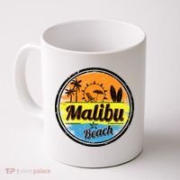 Malibu Beach Retro Circle Coffee Mug thumb 0