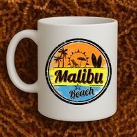 Malibu Beach Retro Circle Coffee Mug thumb 2