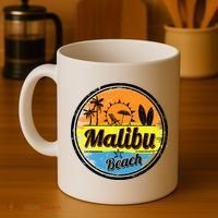 Malibu Beach Retro Circle Coffee Mug thumb 4