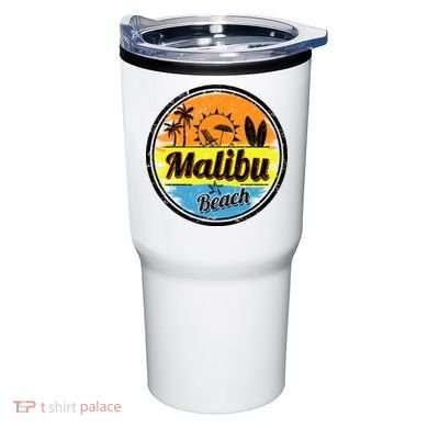 Malibu Beach Retro Circle Tumbler