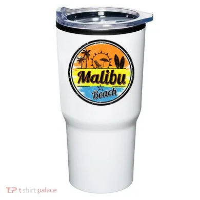 Malibu Beach Retro Circle Tumbler