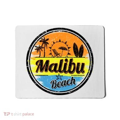 Malibu Beach Retro Circle Mousepad