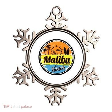Malibu Beach Retro Circle Ornament