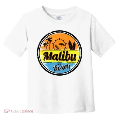 Malibu Beach Retro Circle Toddler T-Shirt