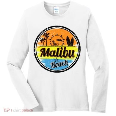 Malibu Beach Retro Circle Women's Long Sleeve Shirt