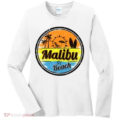 Malibu Beach Retro Circle Women's Long Sleeve Shirt