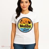 Malibu Beach Retro Circle Women's T-Shirt thumb 4