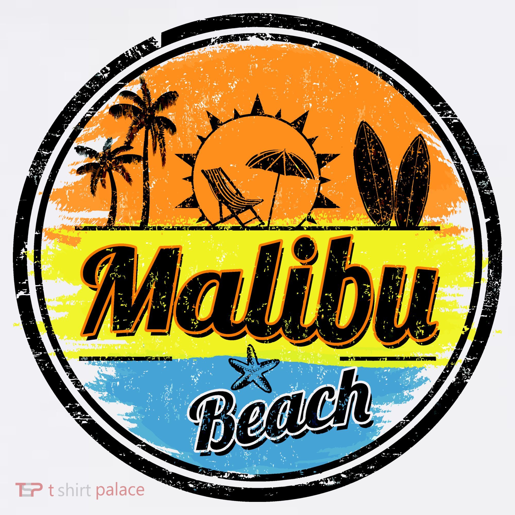 Malibu Beach Retro Circle Women's T-Shirt