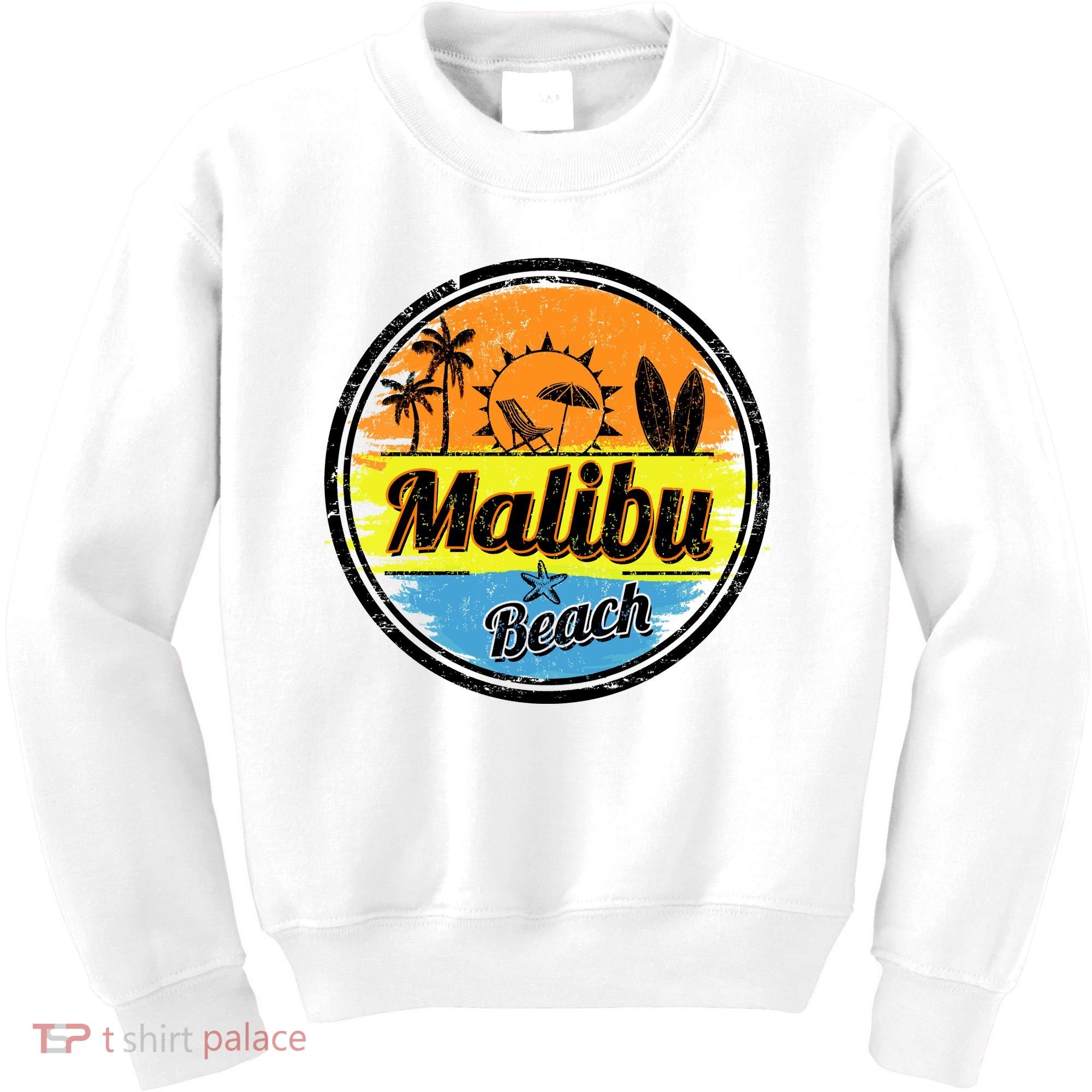 Malibu Beach Retro Circle Kids Sweatshirt