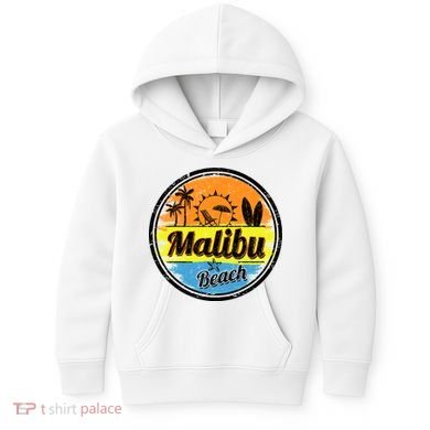 Malibu Beach Retro Circle Kids Hoodie
