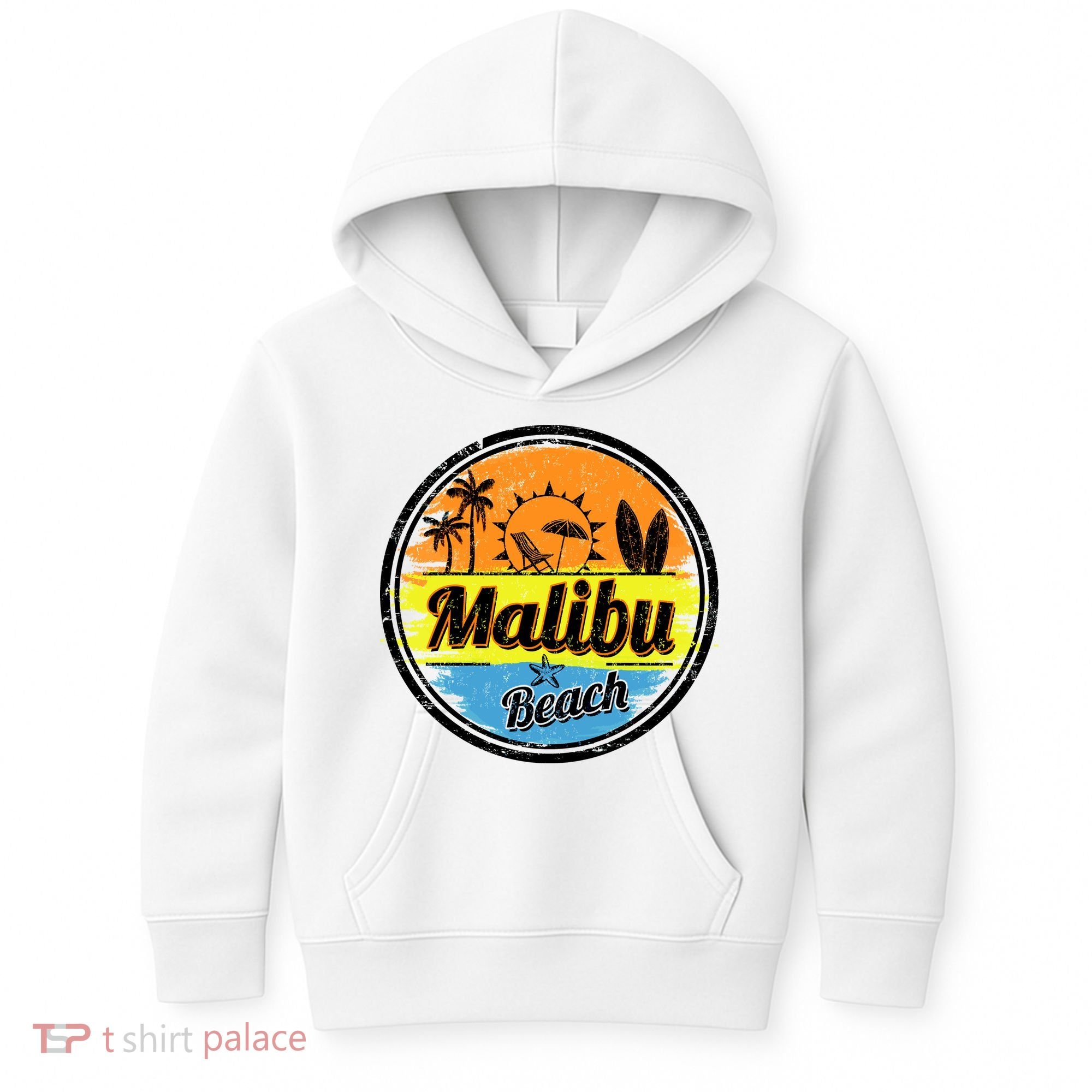 Malibu Beach Retro Circle Kids Hoodie