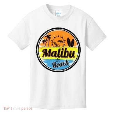 Malibu Beach Retro Circle Kids T-Shirt