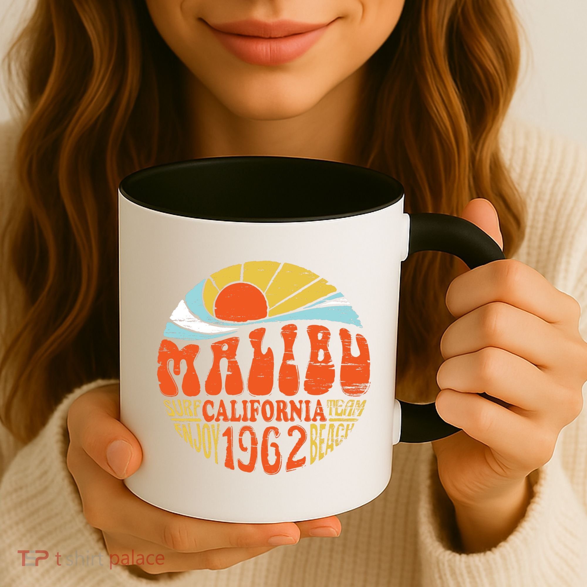 Malibu California Retro Distressed Coffee Mug
