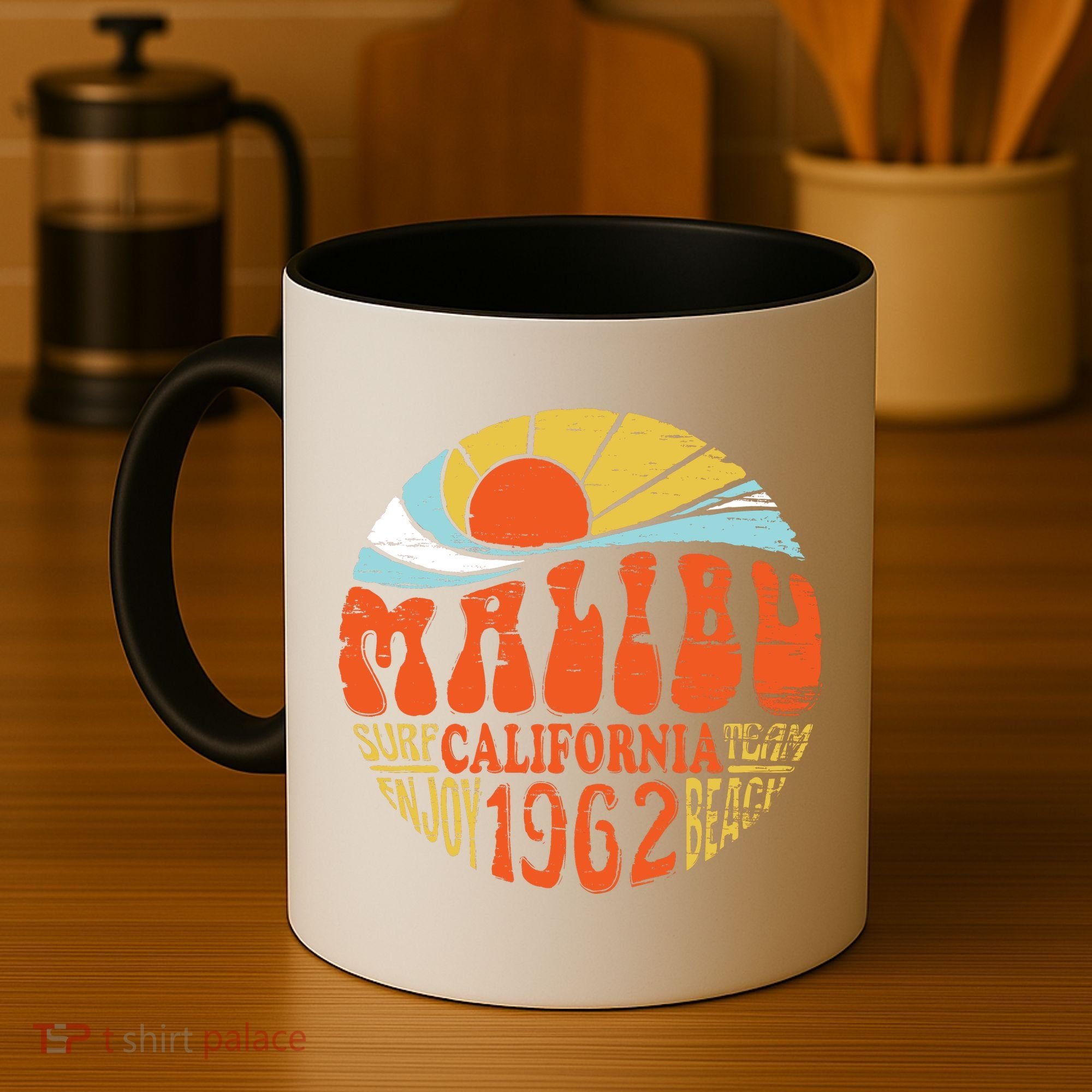 Malibu California Retro Distressed Coffee Mug
