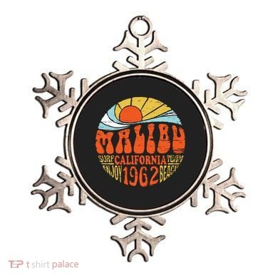Malibu California Retro Distressed Ornament