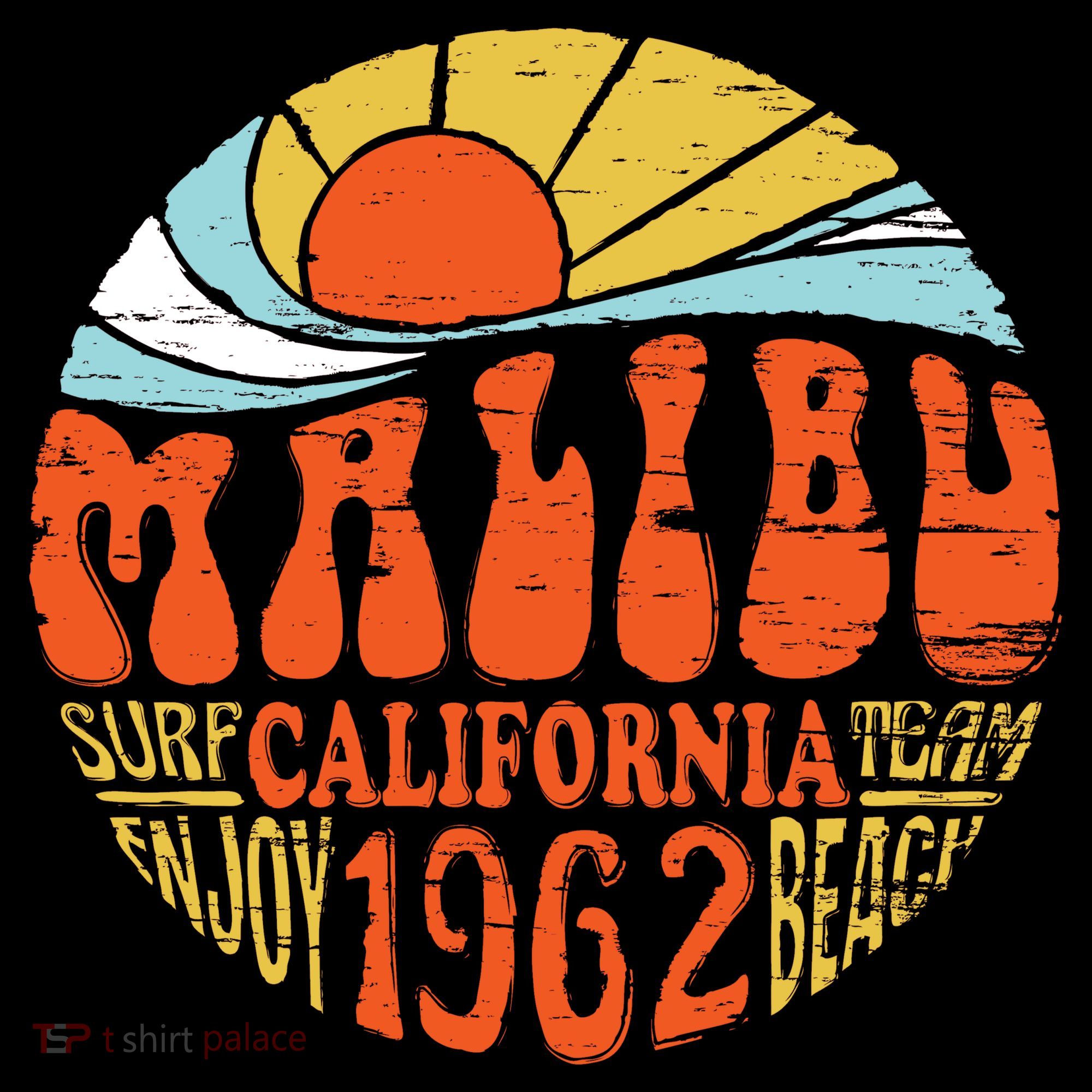 Malibu California Retro Distressed Ornament