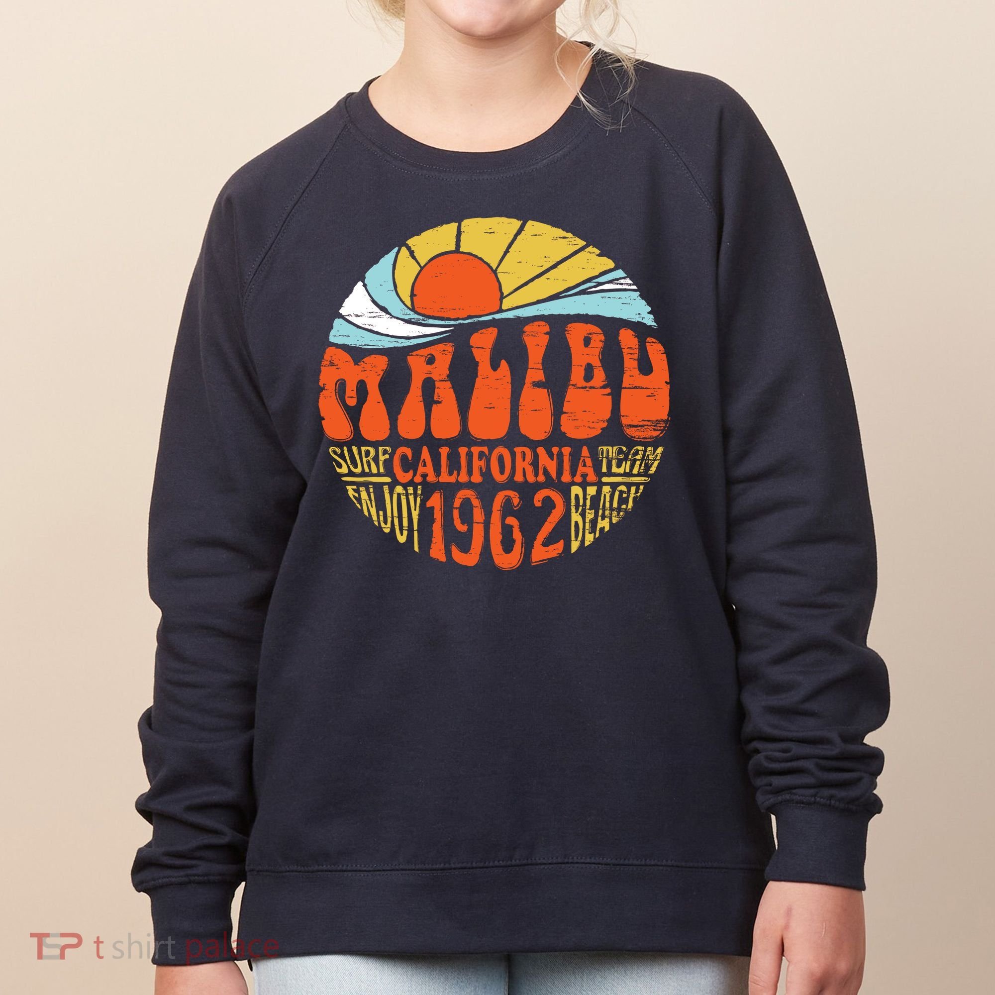 Malibu California Retro Distressed Women's Sweatshirt