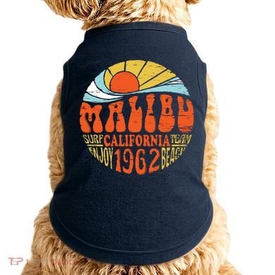 Malibu California Retro Distressed Doggie Tank