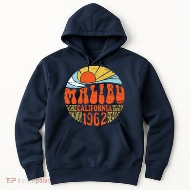 Malibu California Retro Distressed Hoodie