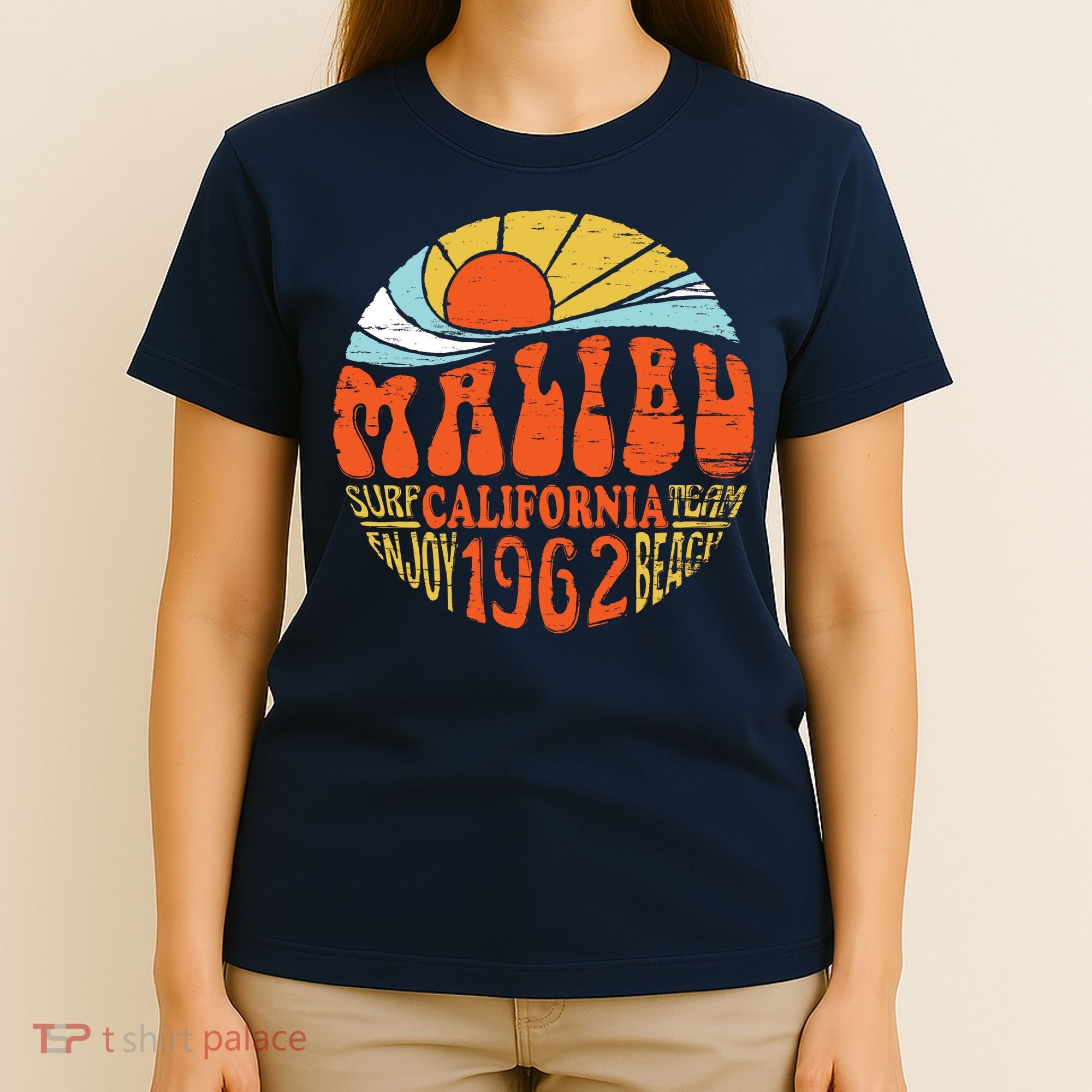 Malibu California Retro Distressed T-Shirt