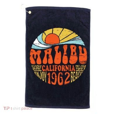 Malibu California Retro Distressed Golf Towel