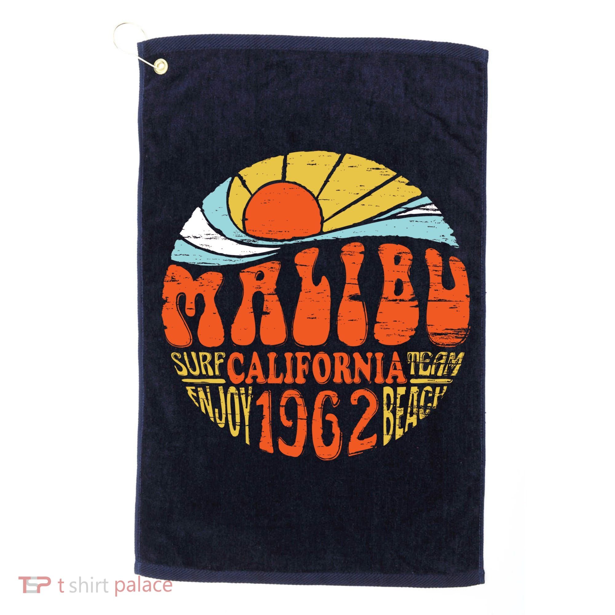 Malibu California Retro Distressed Golf Towel