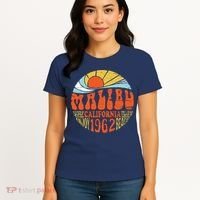 Malibu California Retro Distressed Women's T-Shirt thumb 4