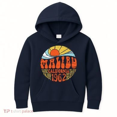 Malibu California Retro Distressed Kids Hoodie