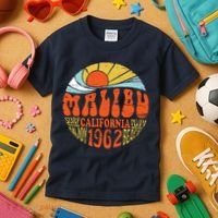 Malibu California Retro Distressed Kids T-Shirt thumb 3