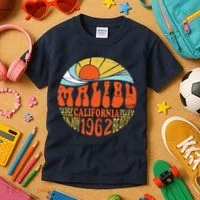 Malibu California Retro Distressed Kids T-Shirt thumb 3