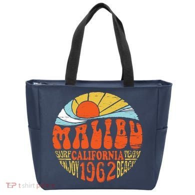 Malibu California Retro Distressed Tote Bag