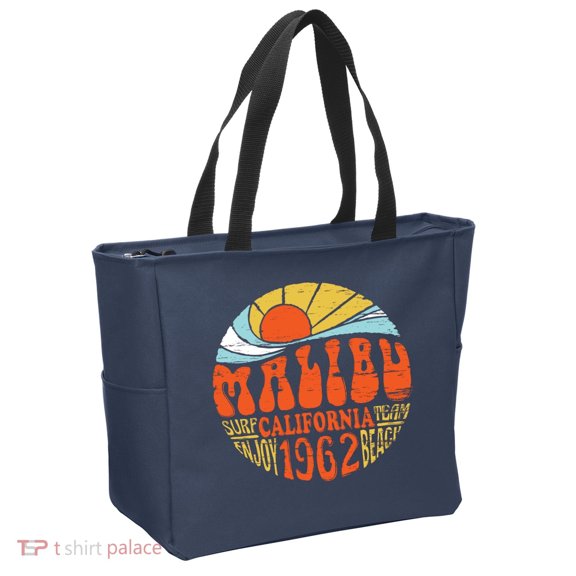 Malibu California Retro Distressed Tote Bag