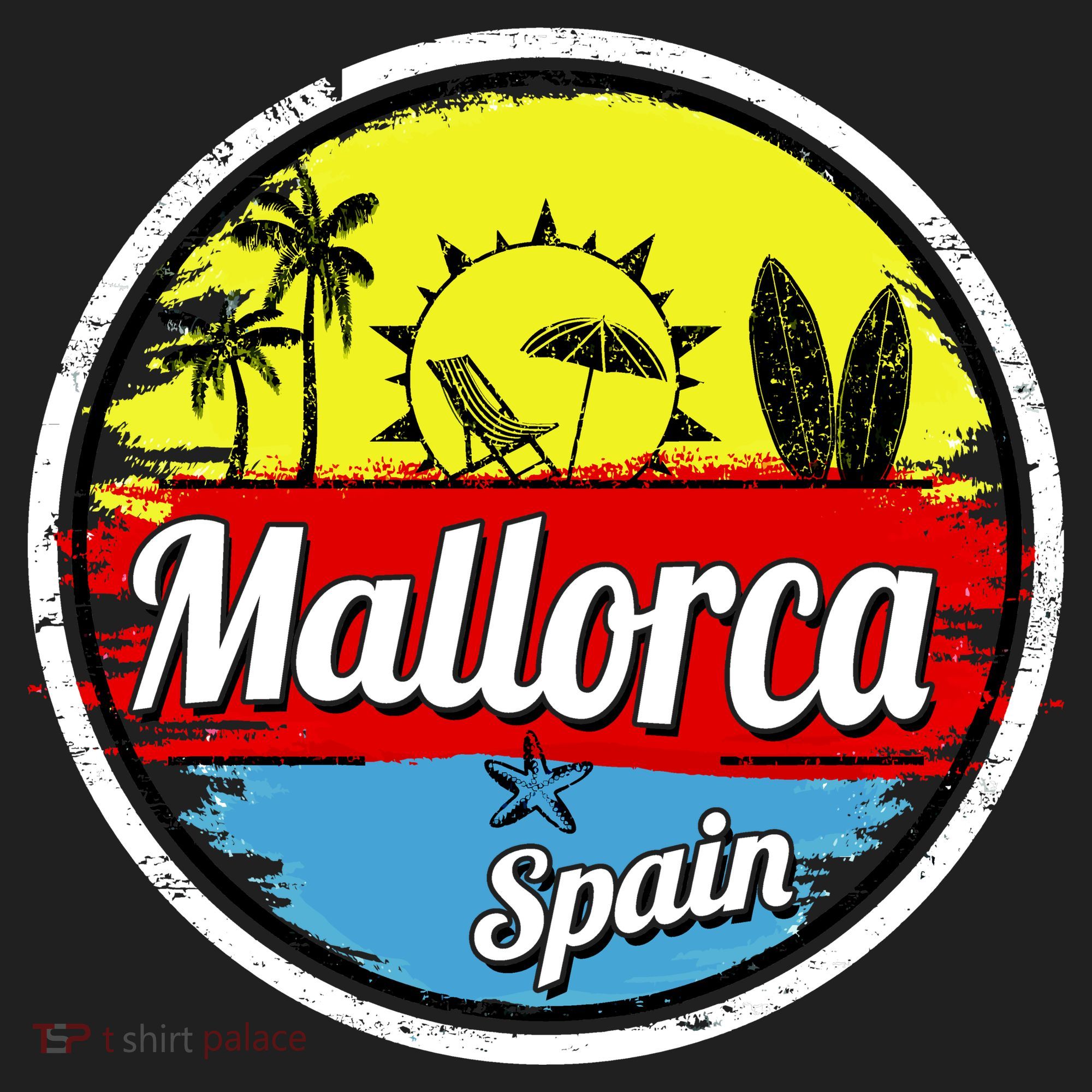 Mallorca Spain Retro Circle Women's Sweatshirt
