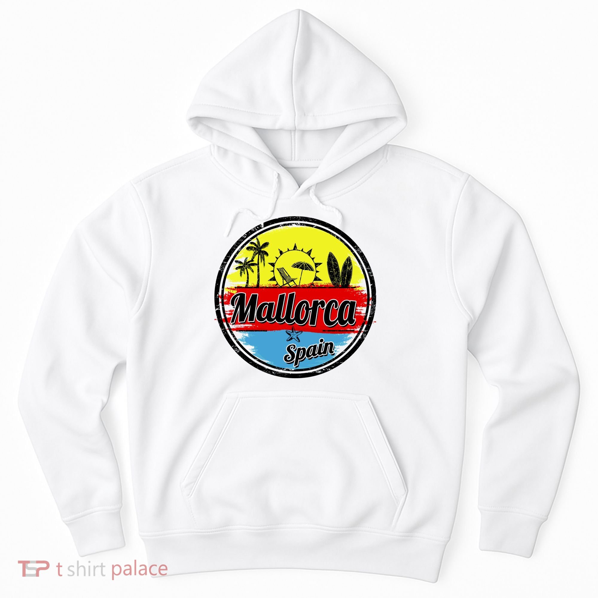 Mallorca Spain Retro Circle Hoodie